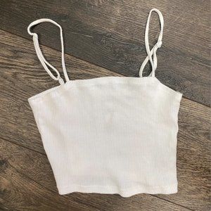 White Aerie Cropped Tank Top
